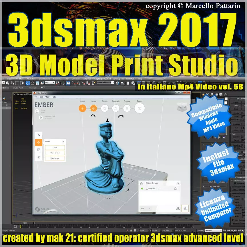 3ds max 2017 3D Model Print Studio vol 58 MP4 3D model