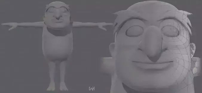 Base mesh old man character V06