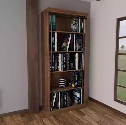 Wooden bookshelf
