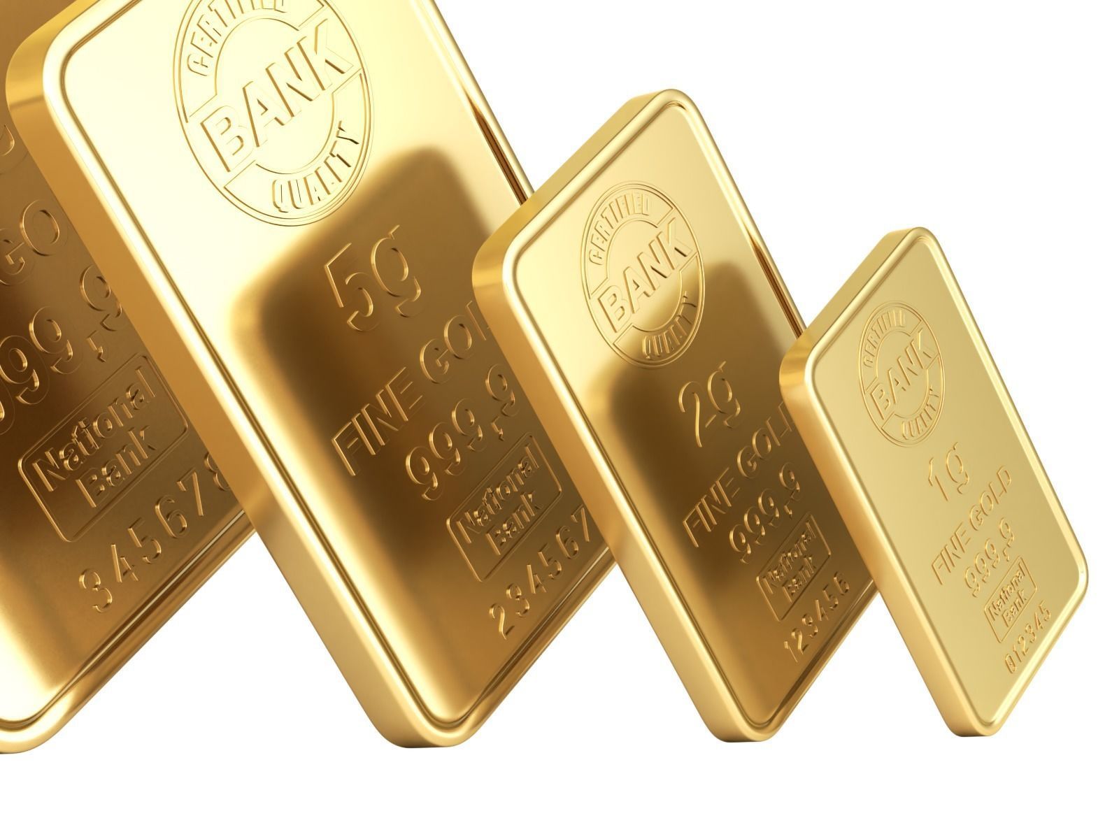 Gold Bars 3D model_2