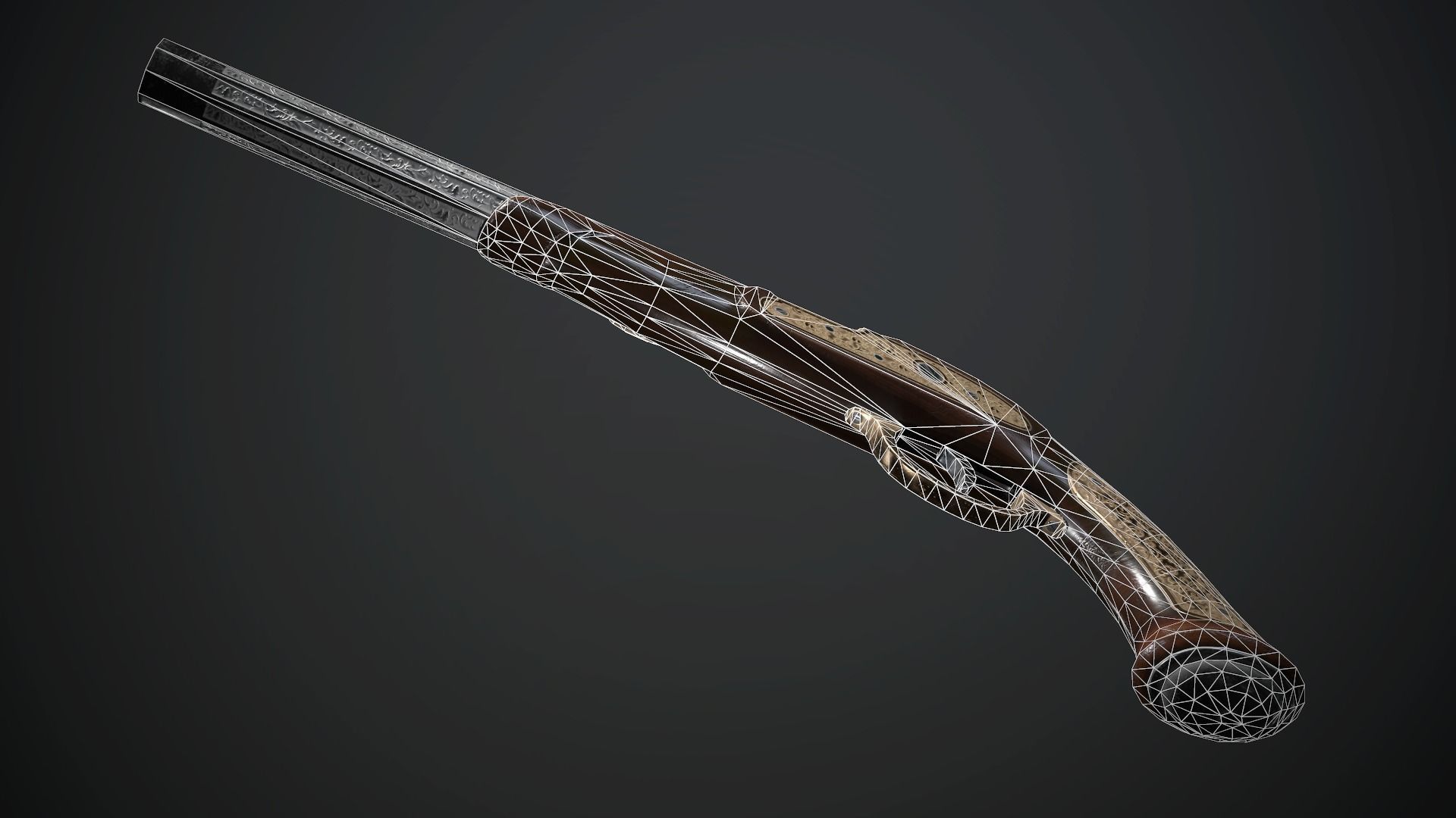 Collection of classic guns Low-poly 3D model_37