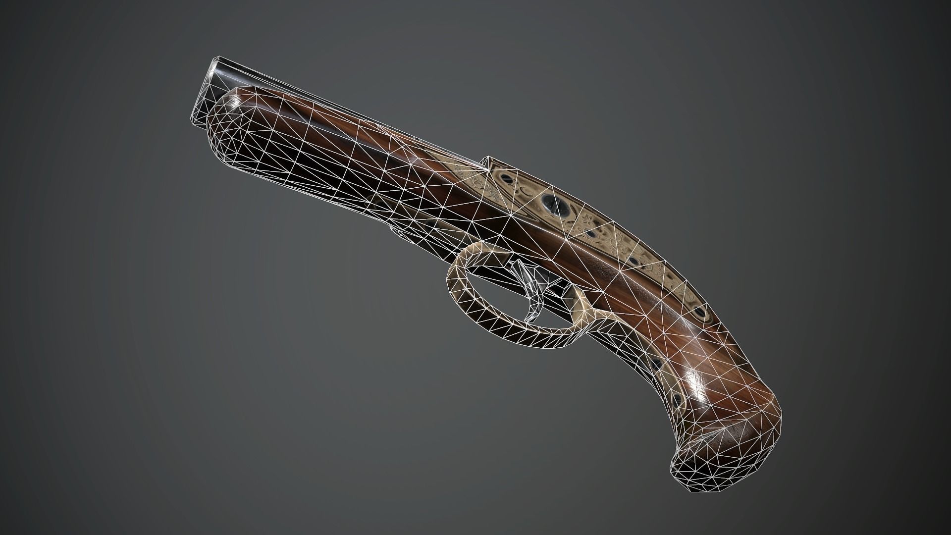 Collection of classic guns Low-poly 3D model_21