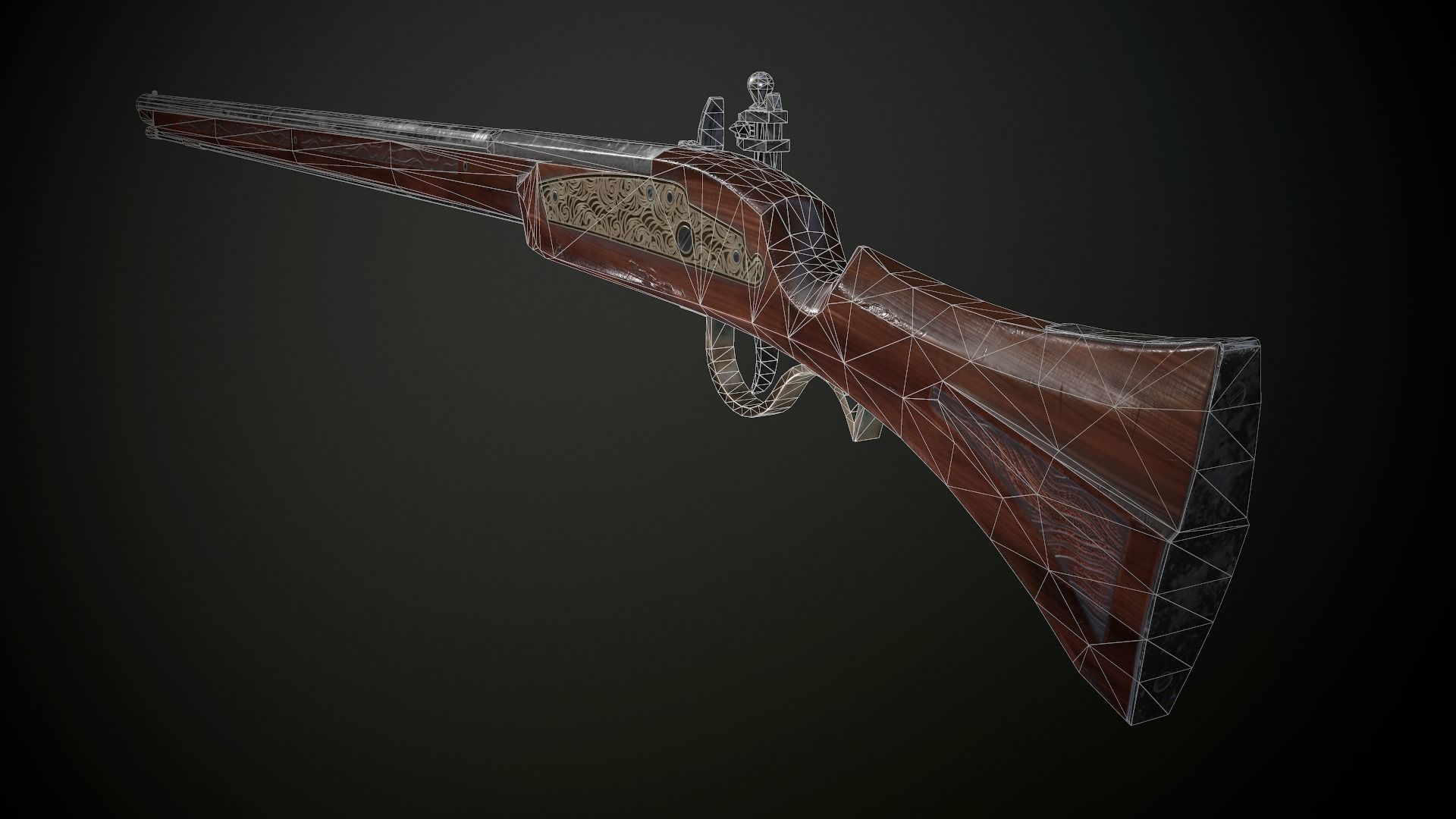 Collection of classic guns Low-poly 3D model_42