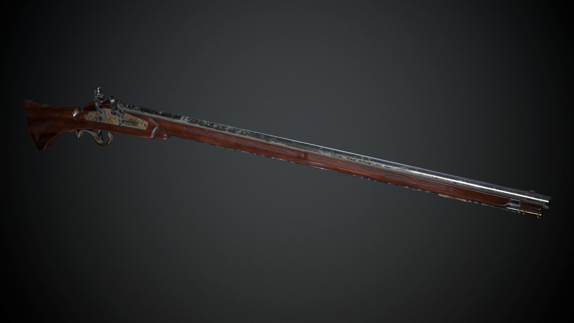 Collection of classic guns Low-poly 3D model_41