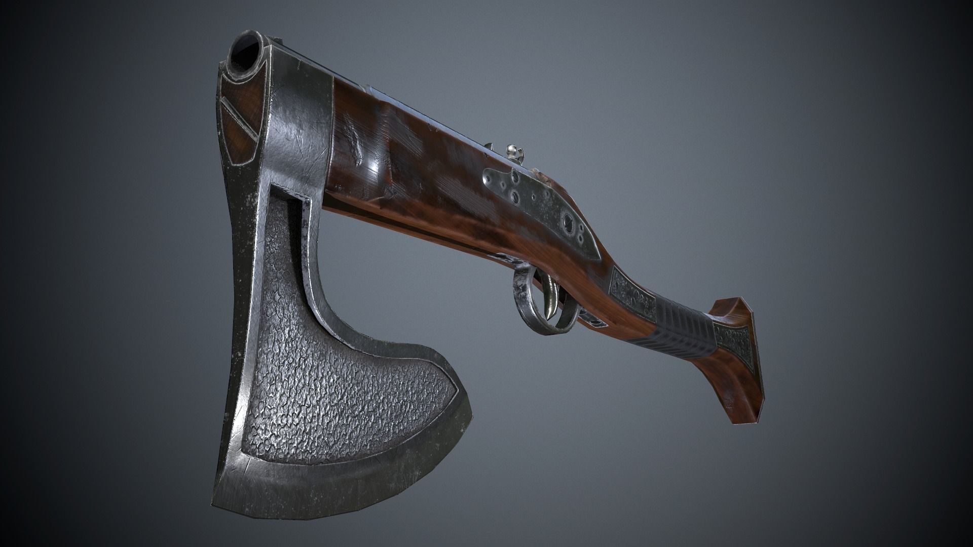 Collection of classic guns Low-poly 3D model_2