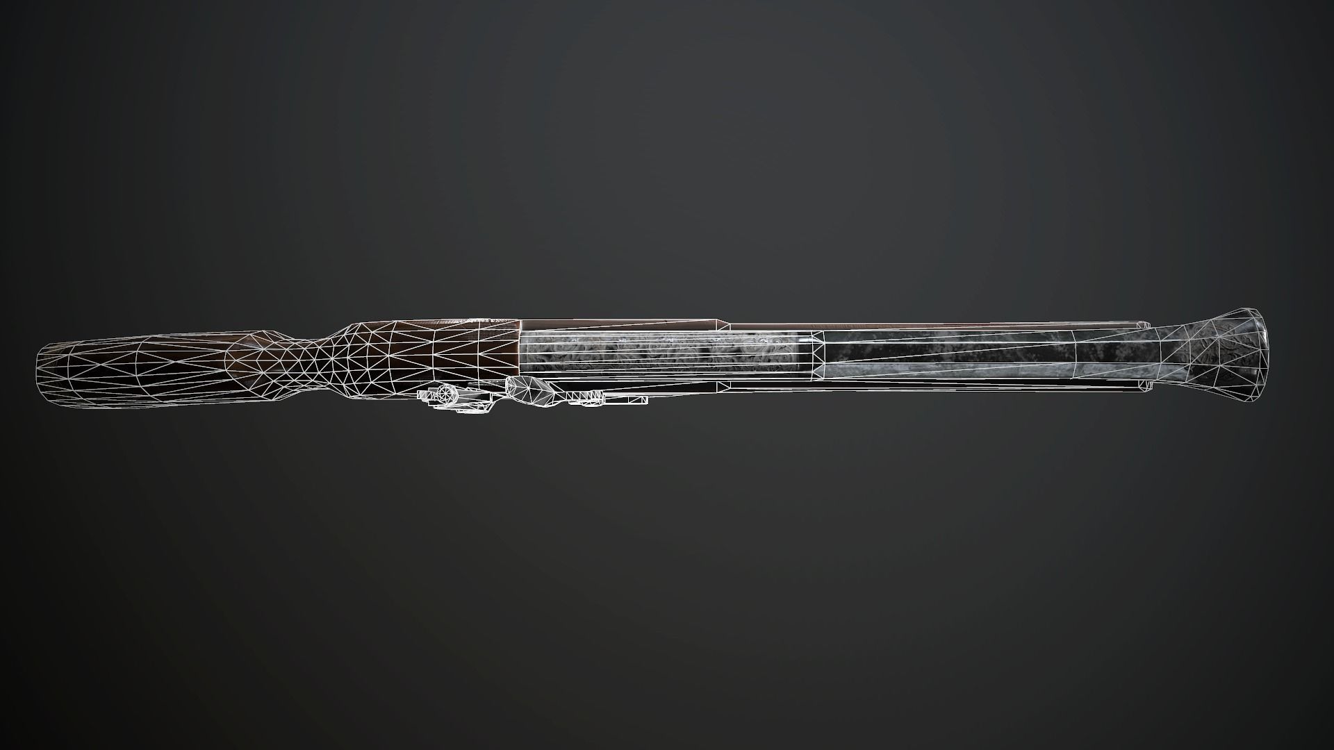 Collection of classic guns Low-poly 3D model_29