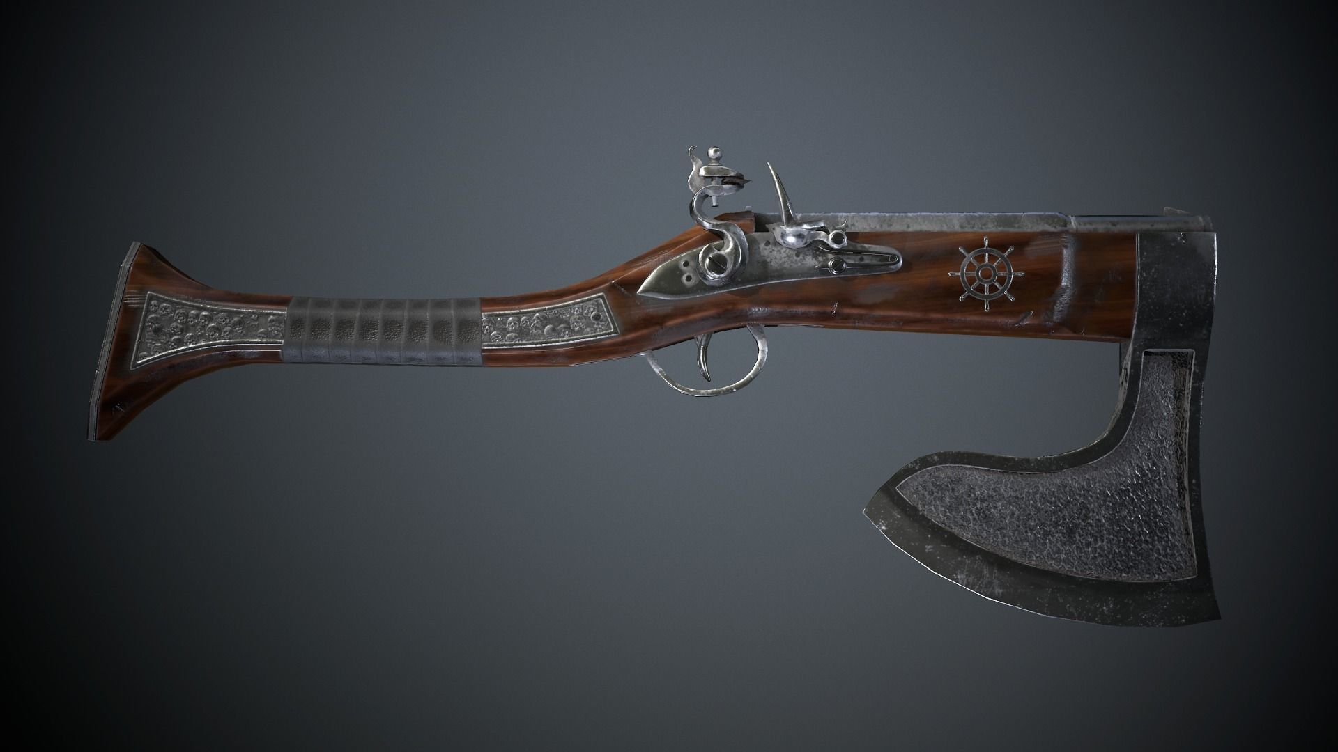 Collection of classic guns Low-poly 3D model_3