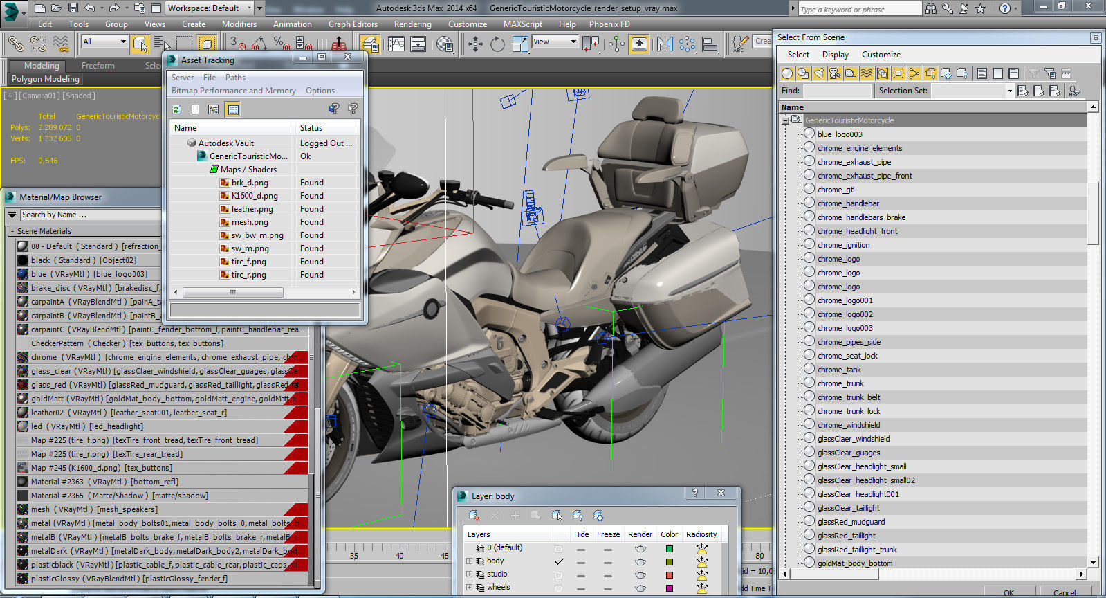 Generic Touristic Motorcycle 3D model_26