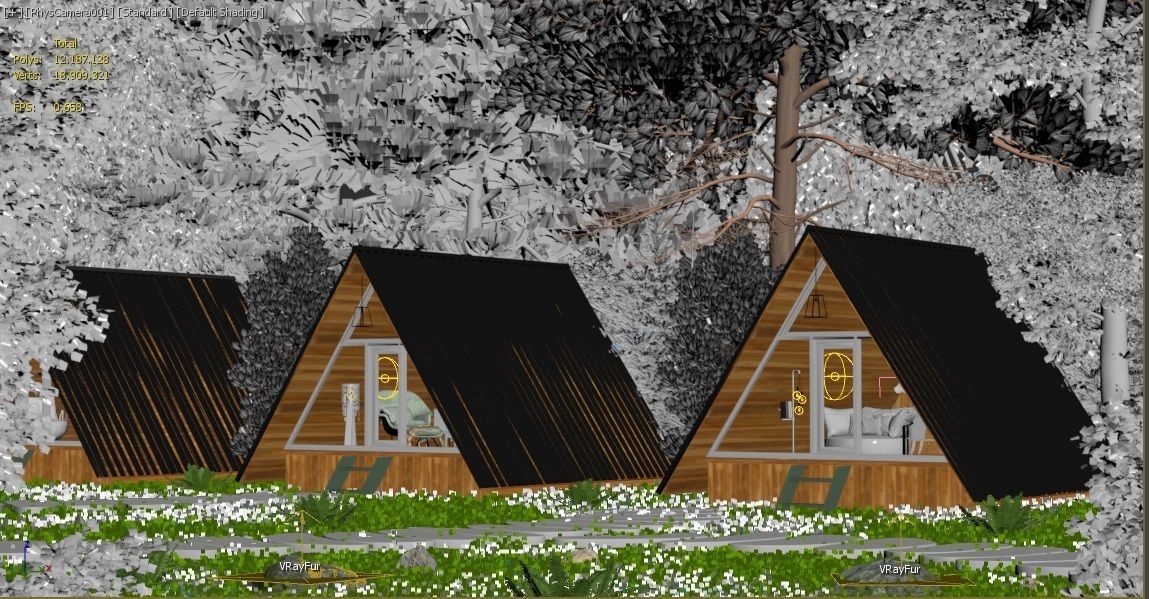 Forest House CG V-Ray 3D model_1