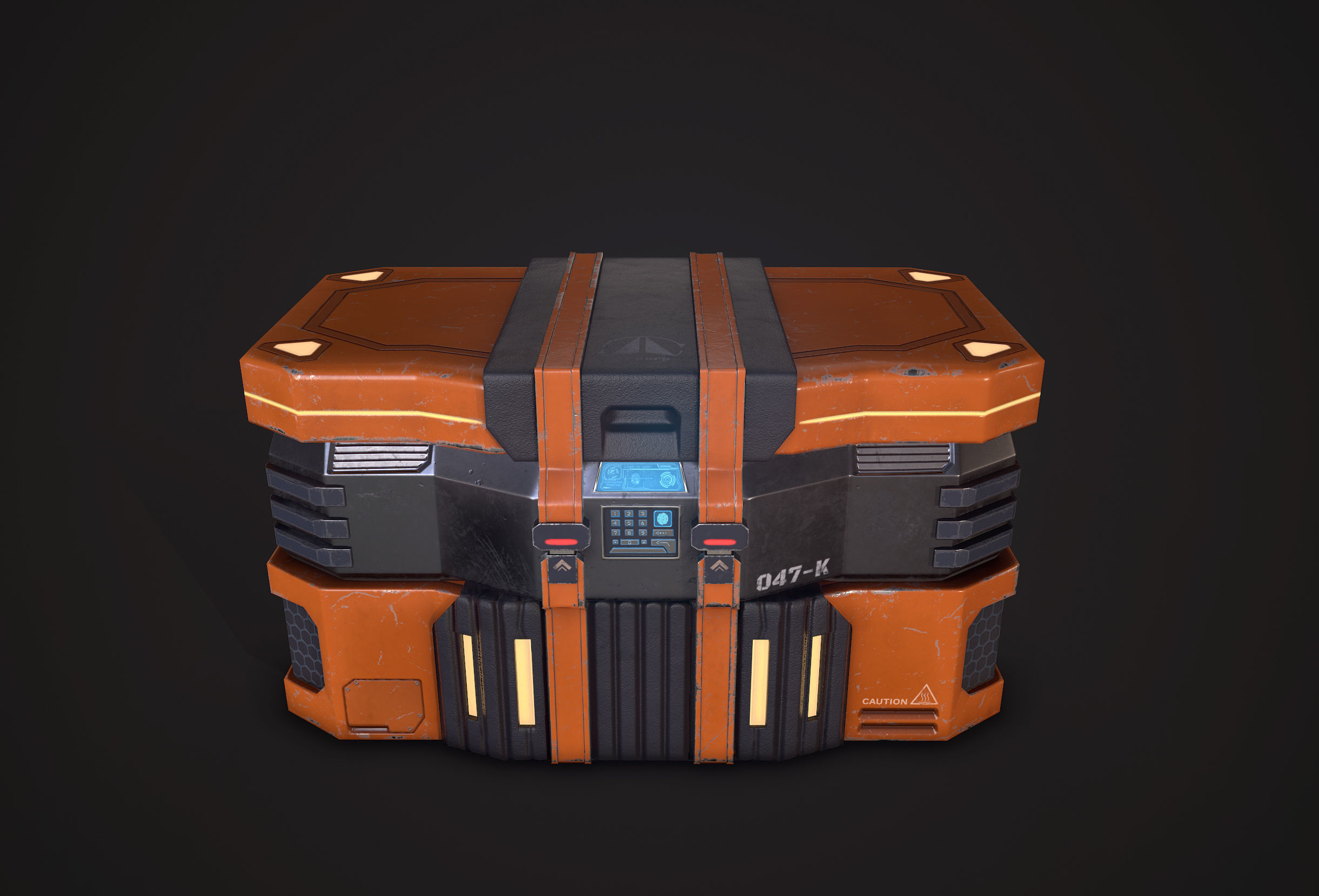 Sci-Fi Crate Low-poly 3D model_1