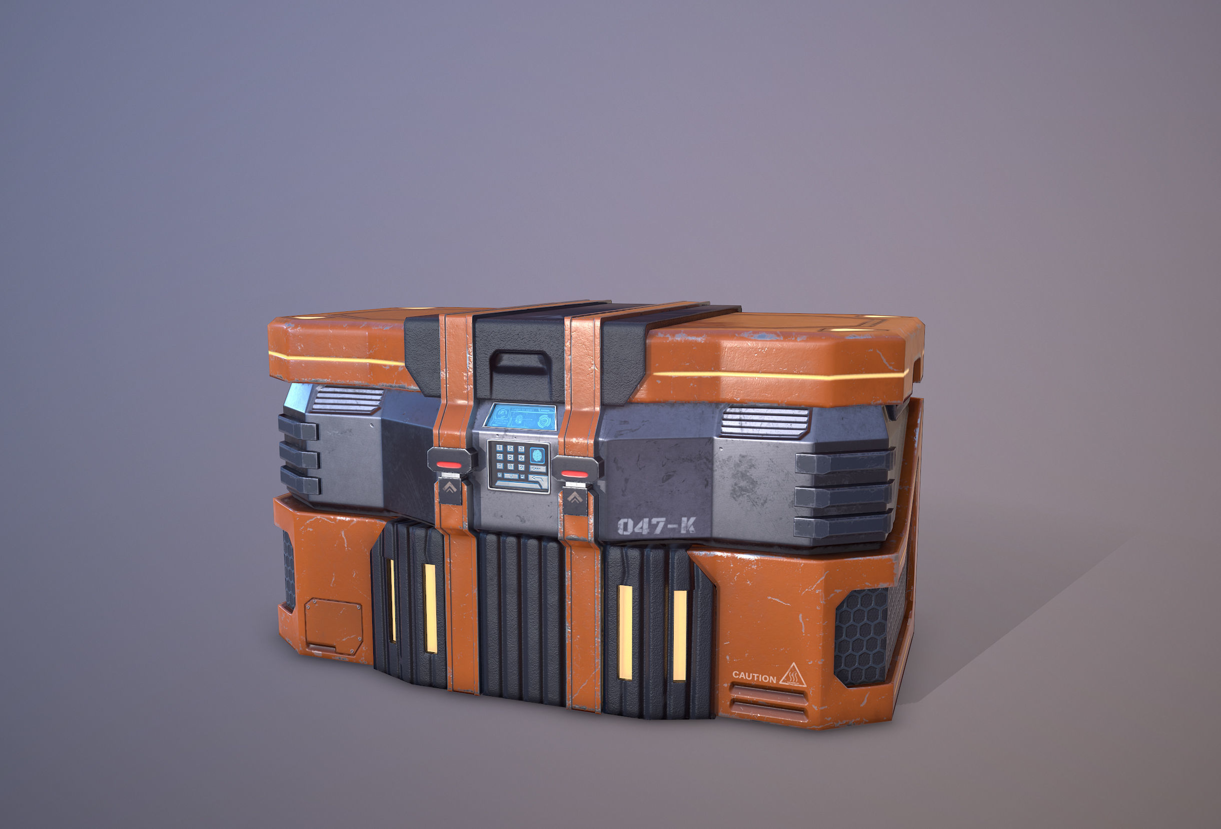 Sci-Fi Crate Low-poly 3D model_4