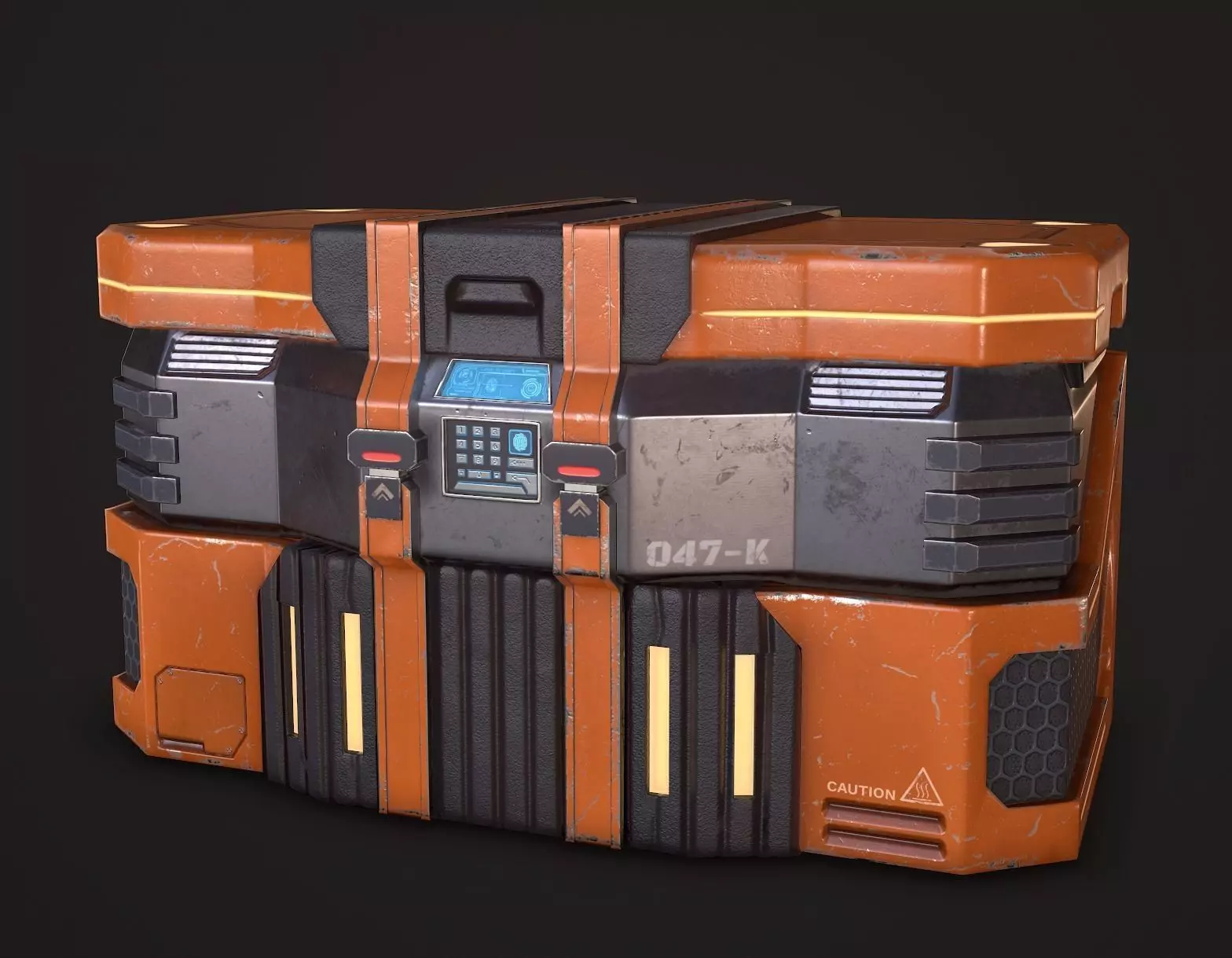 Sci-Fi Crate Low-poly 3D model_0