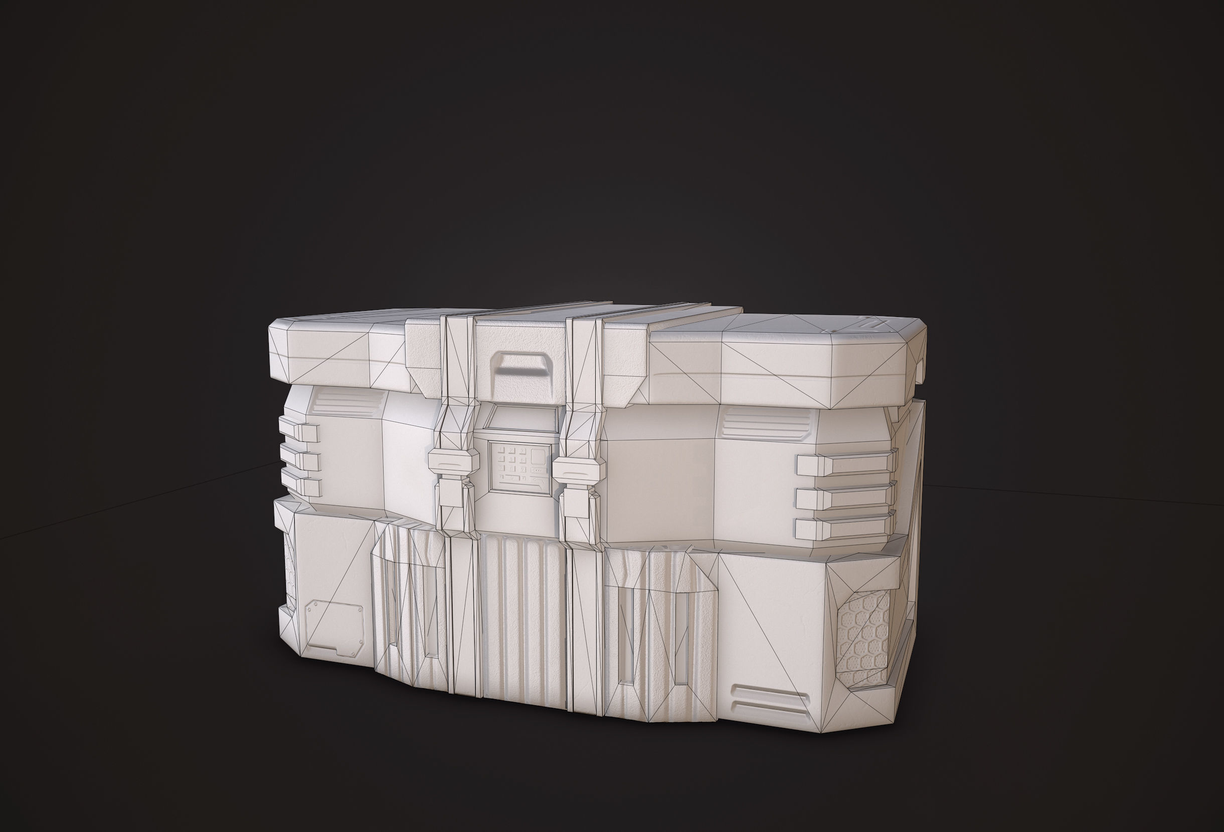 Sci-Fi Crate Low-poly 3D model_3