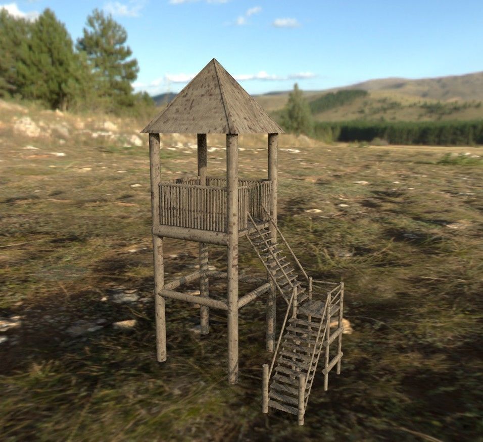 guard tower Low-poly 3D model_1