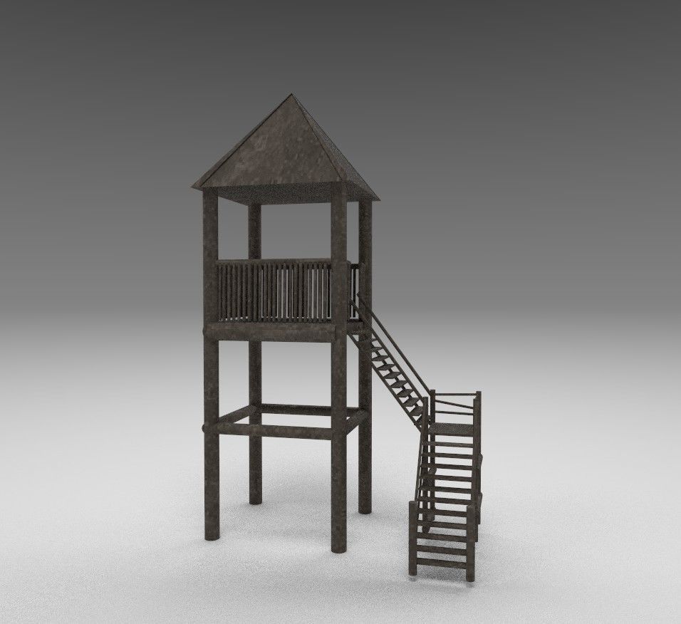 guard tower Low-poly 3D model_7