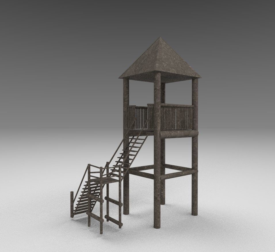 guard tower Low-poly 3D model_2