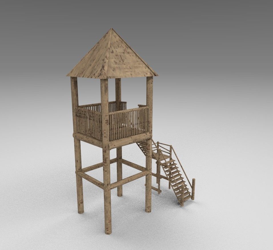 guard tower Low-poly 3D model_5