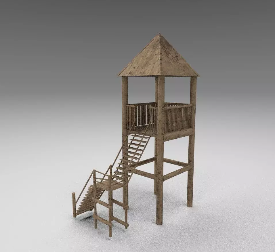 guard tower Low-poly 3D model_0