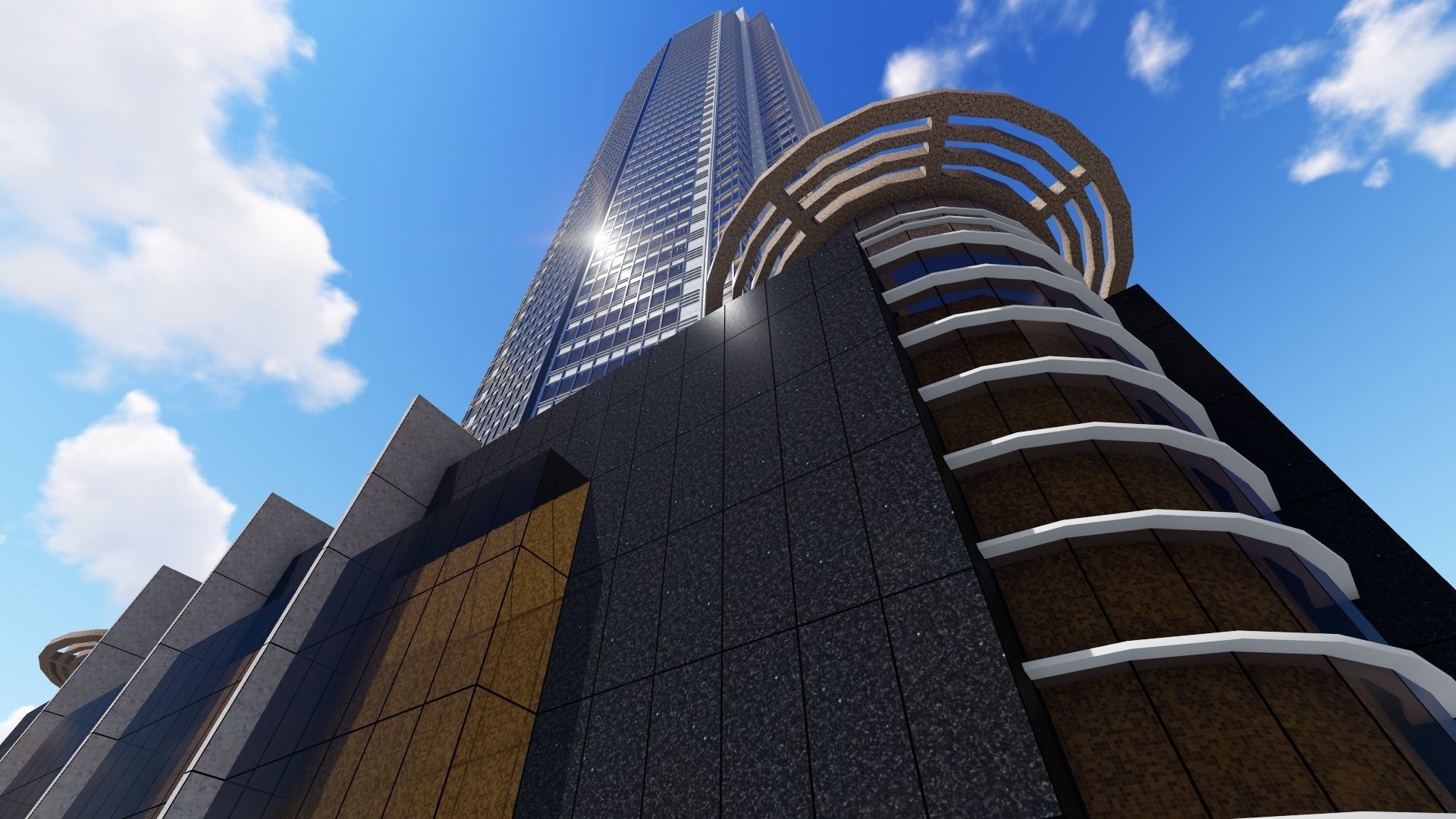 tower 1 Low-poly 3D model_1