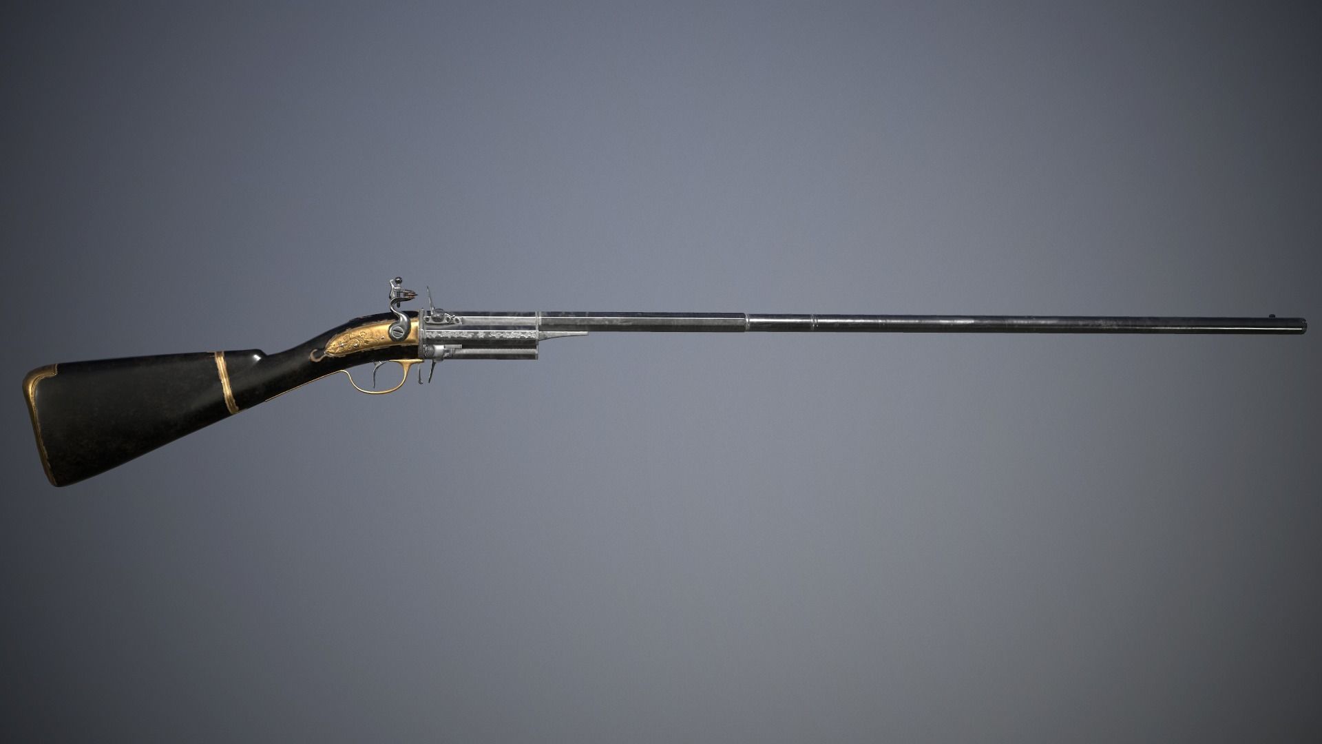 Collection of classic guns 3 Low-poly 3D model_72