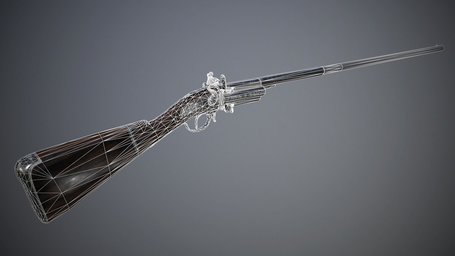 Collection of classic guns 3 Low-poly 3D model_75