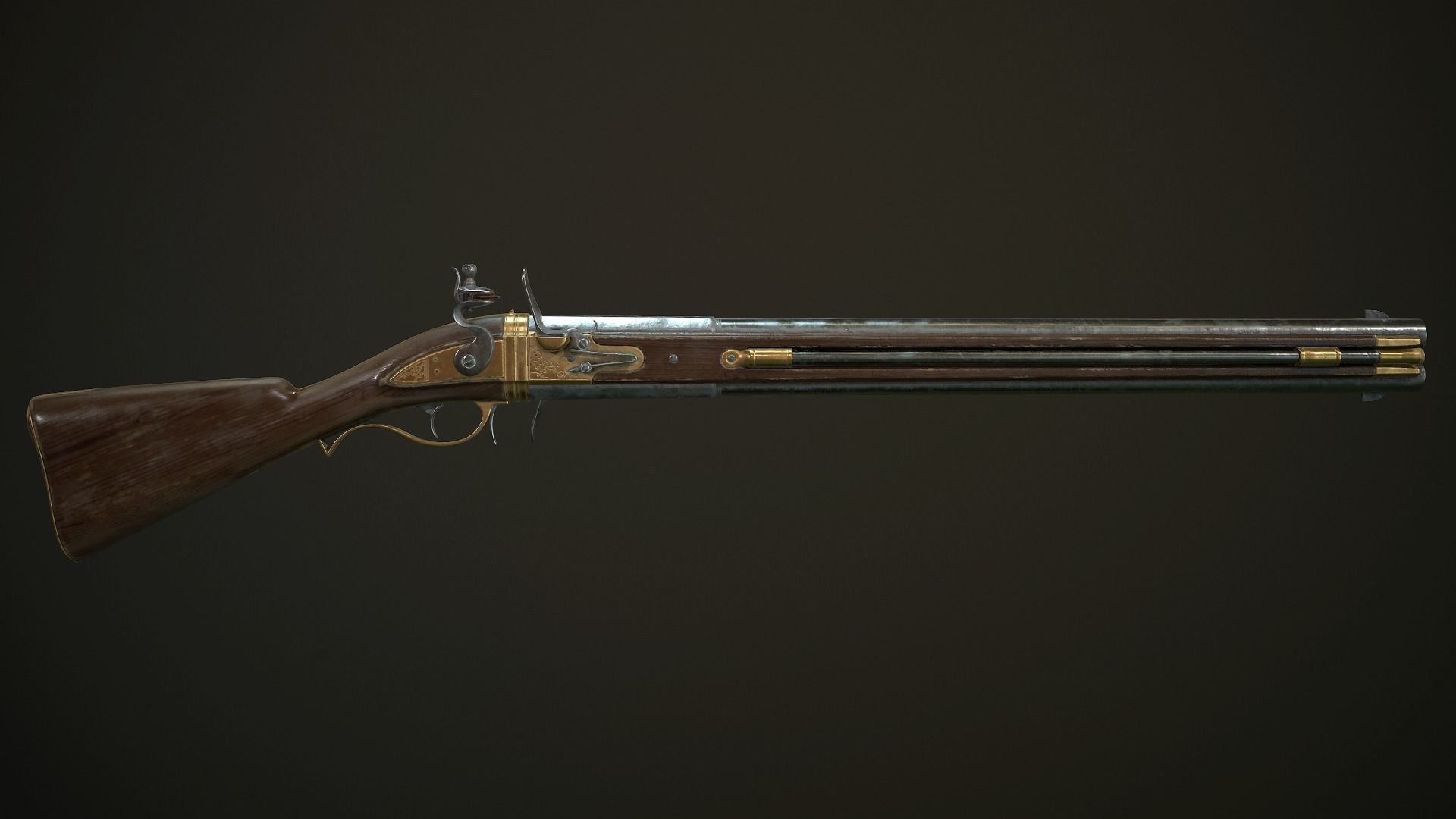 Collection of classic guns 3 Low-poly 3D model_24