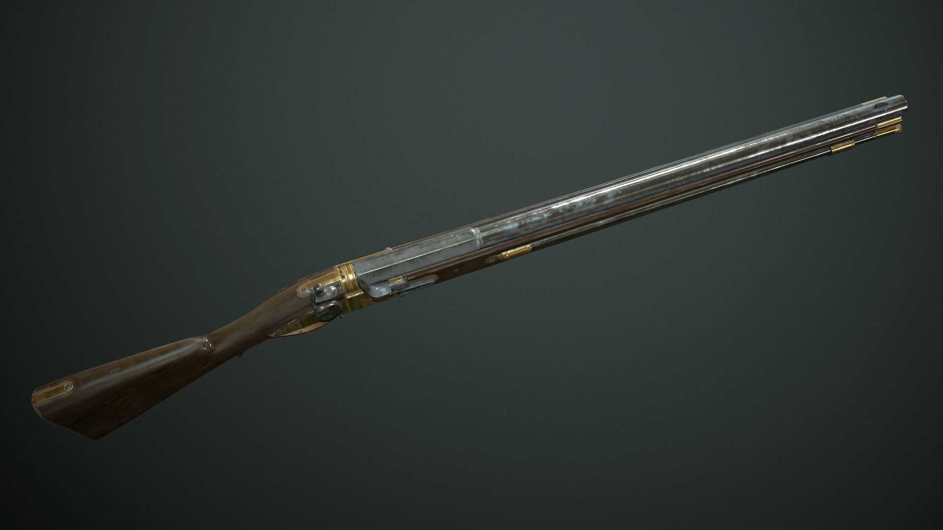 Collection of classic guns 3 Low-poly 3D model_23