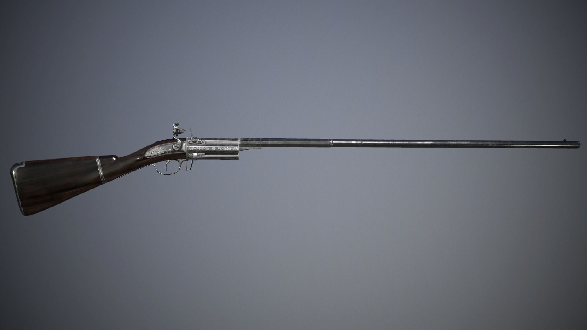 Collection of classic guns 3 Low-poly 3D model_69