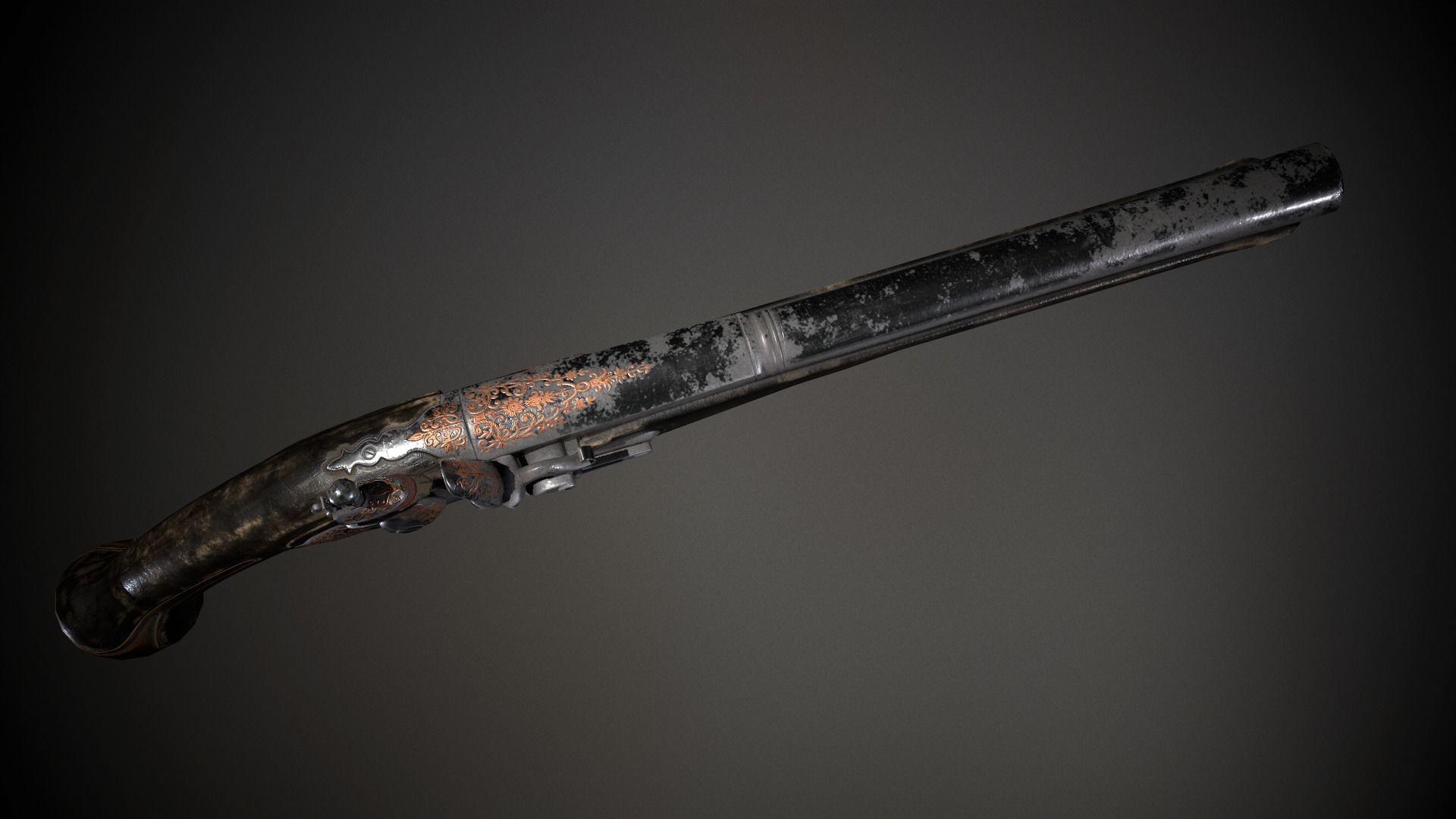 Collection of classic guns 3 Low-poly 3D model_48