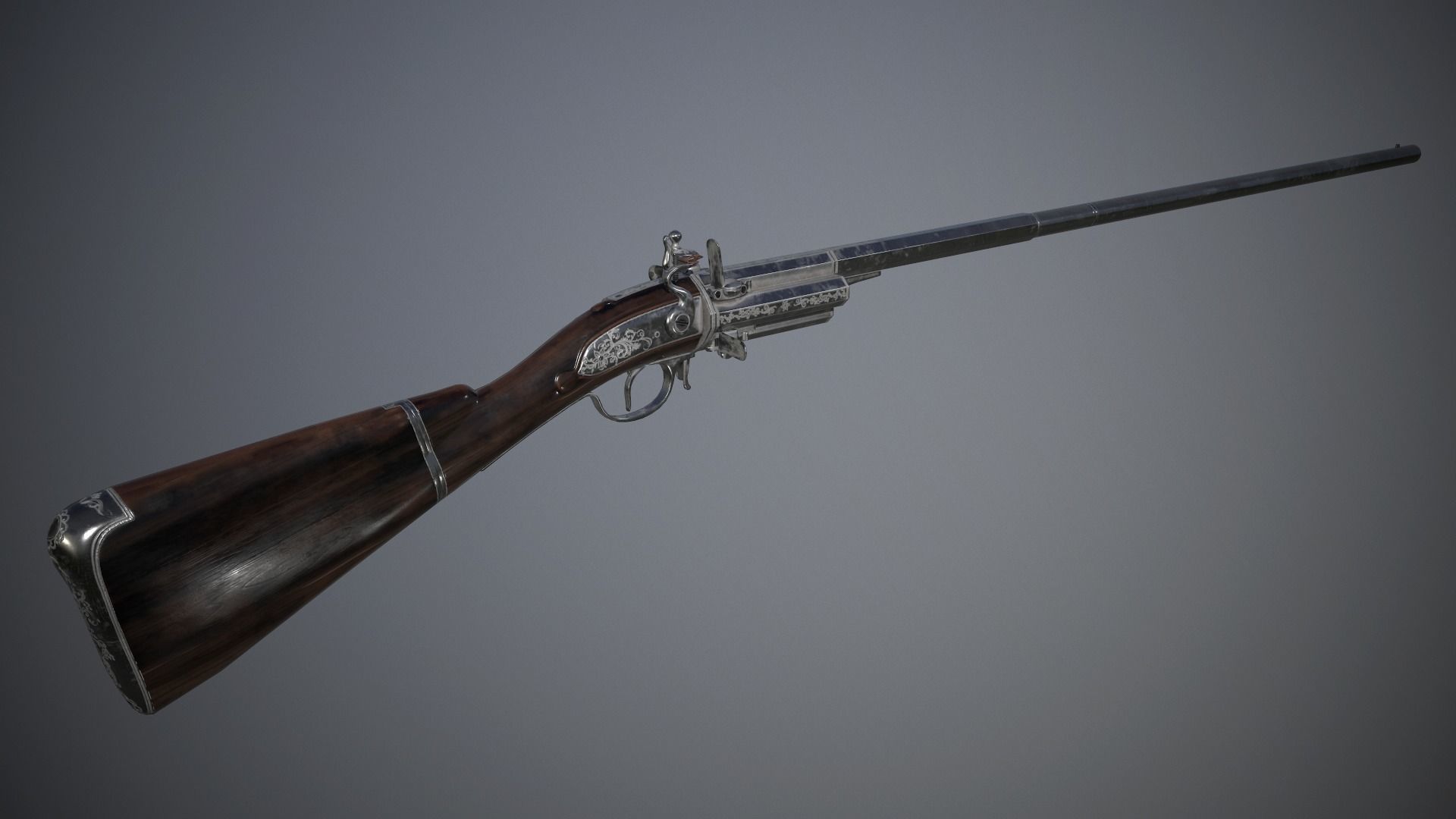 Collection of classic guns 3 Low-poly 3D model_68