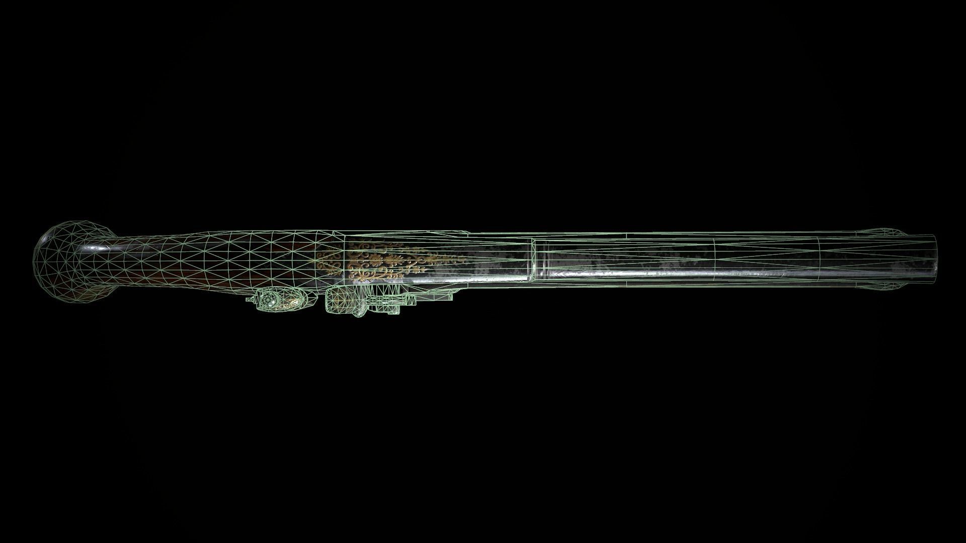 Collection of classic guns 3 Low-poly 3D model_50