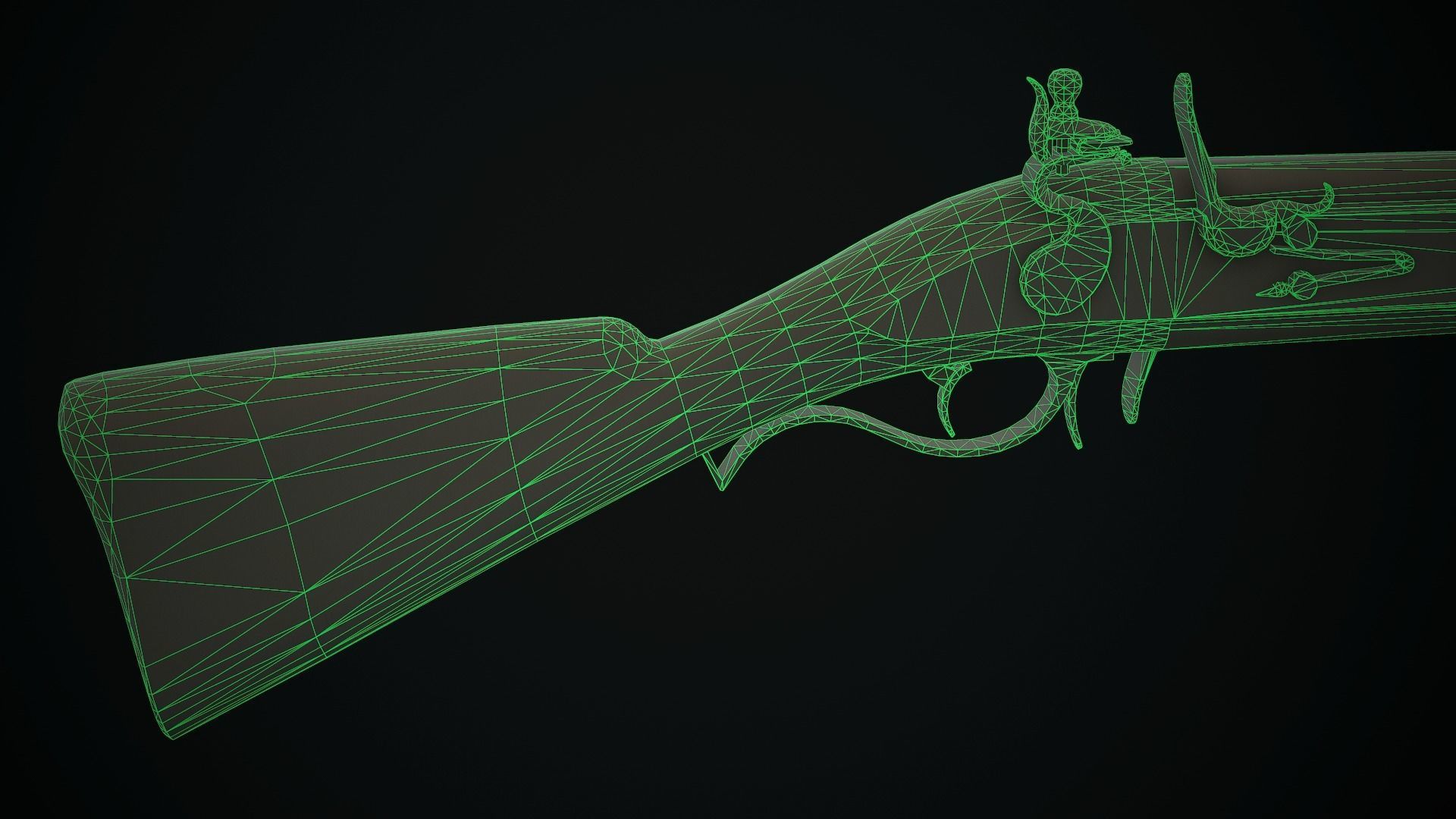 Collection of classic guns 3 Low-poly 3D model_38