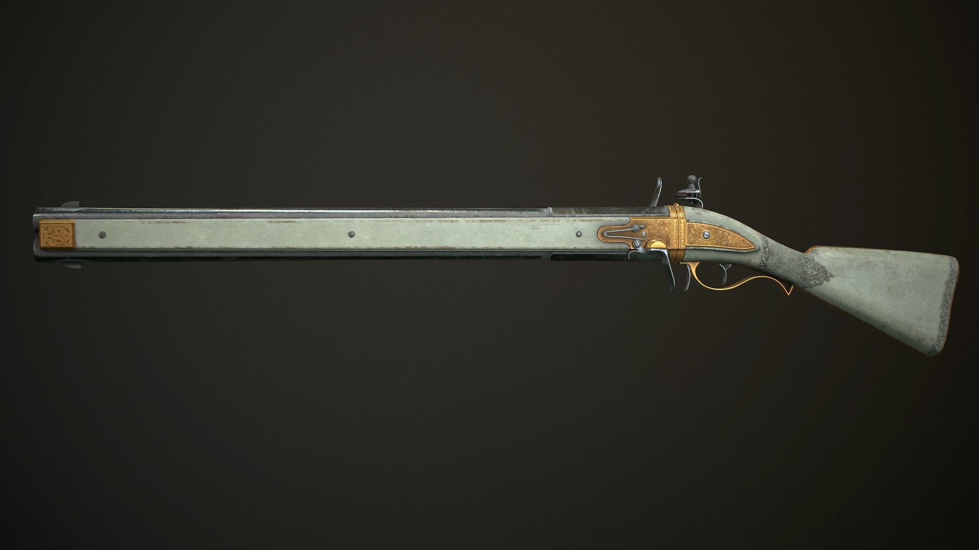 Collection of classic guns 3 Low-poly 3D model_30