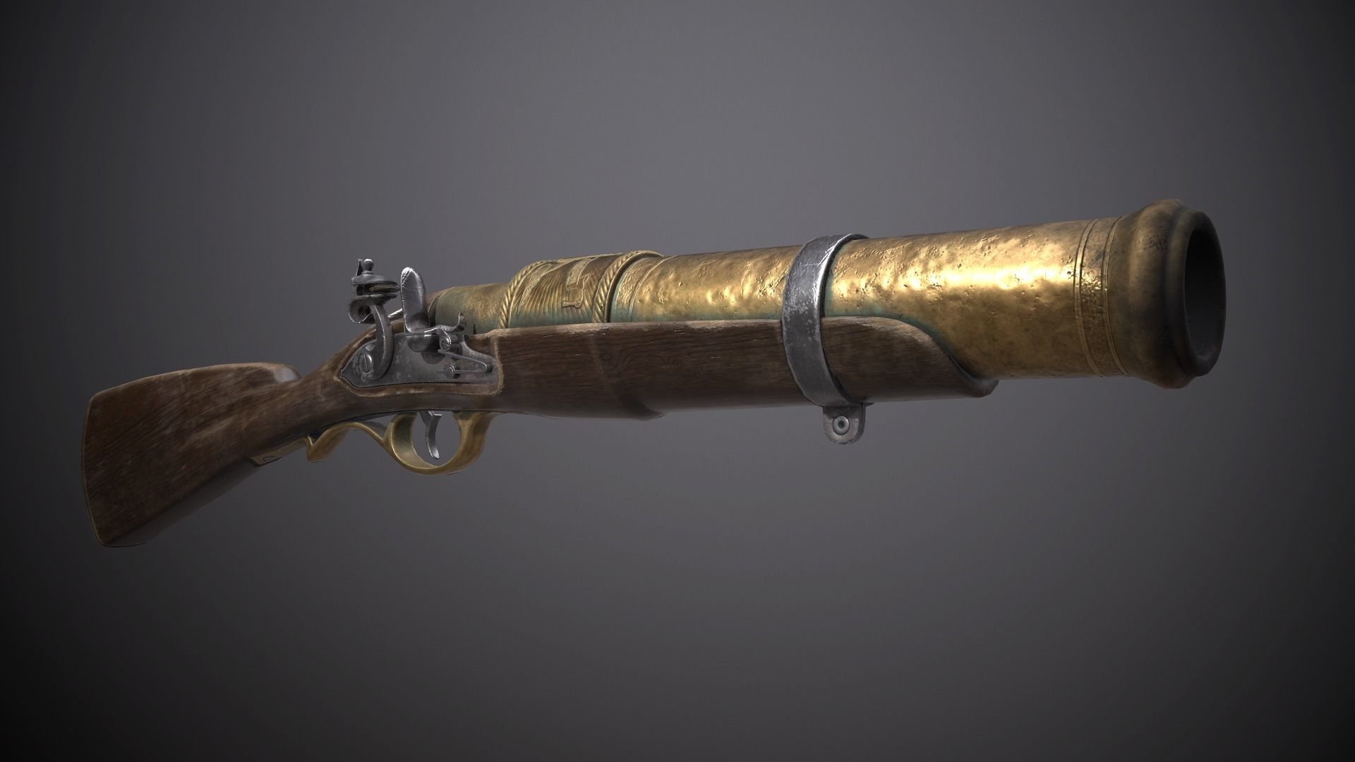 Collection of classic guns 3 Low-poly 3D model_3