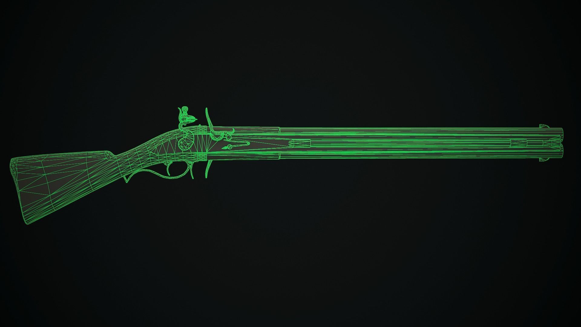 Collection of classic guns 3 Low-poly 3D model_40