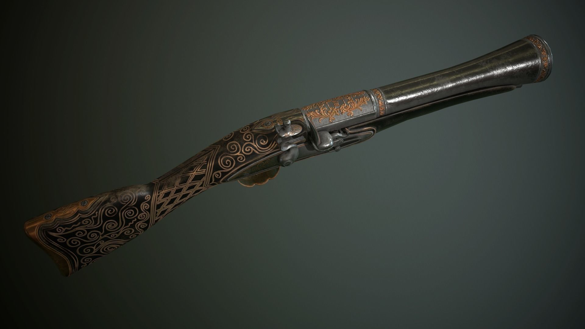 Collection of classic guns 3 Low-poly 3D model_61