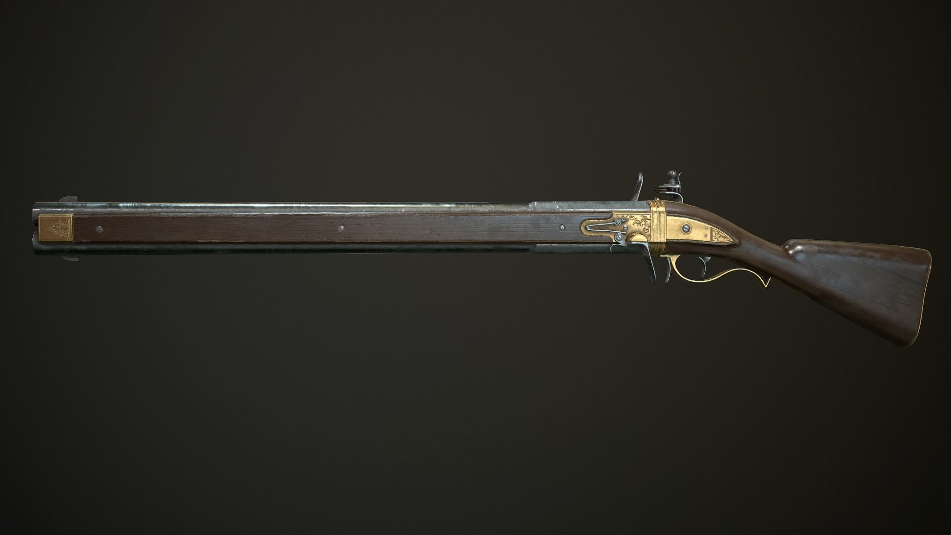 Collection of classic guns 3 Low-poly 3D model_25