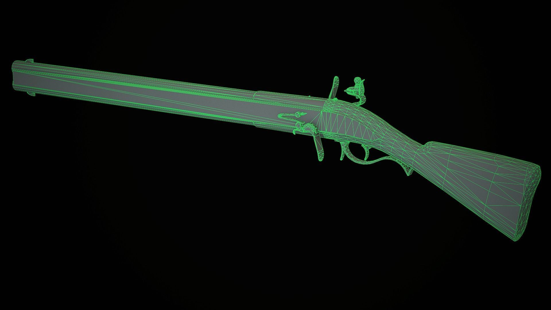 Collection of classic guns 3 Low-poly 3D model_39