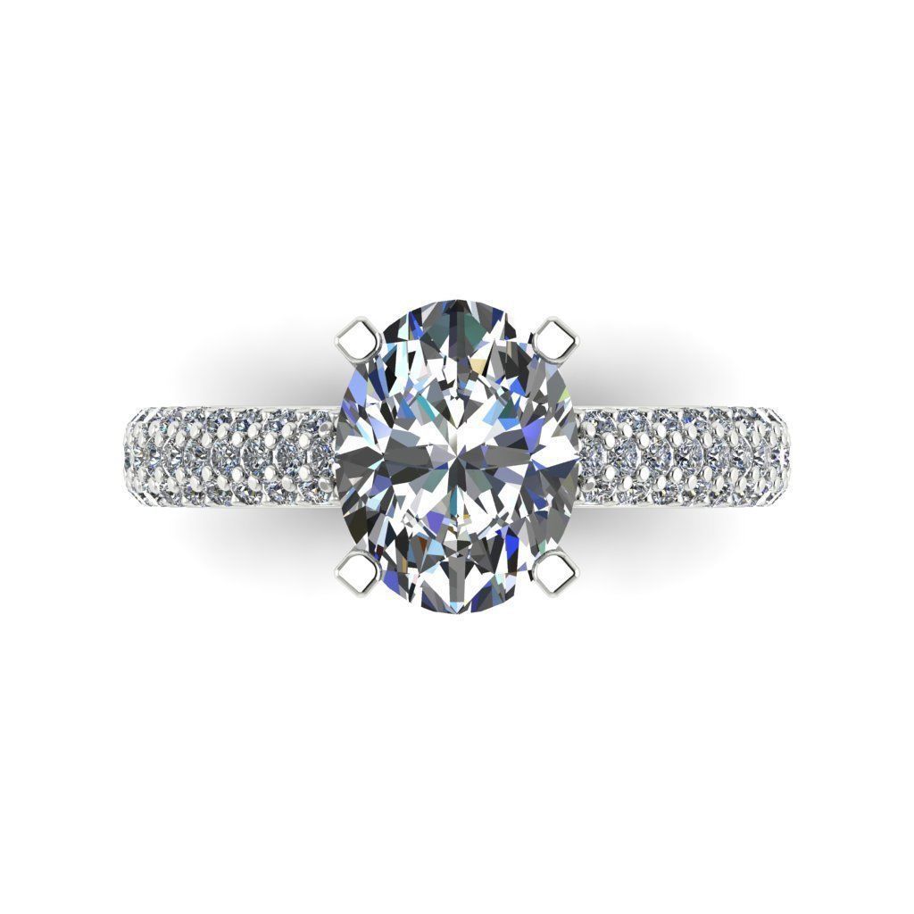 PAV-ER-OV-821 oval diamond engagement ring with pave set diam... 3D print model_2