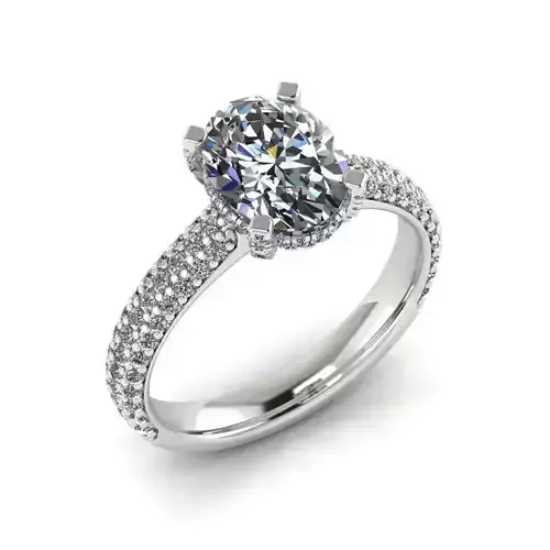 PAV-ER-OV-821 oval diamond engagement ring with pave set diamonds