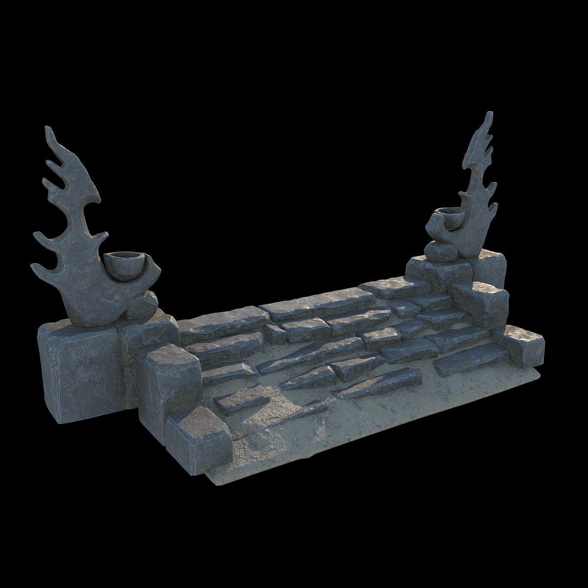 Fantasy stone stairs 3D model_3
