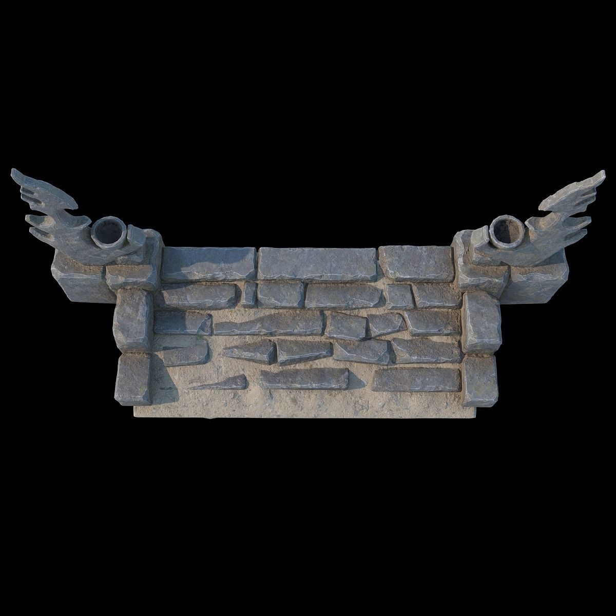 Fantasy stone stairs 3D model_8
