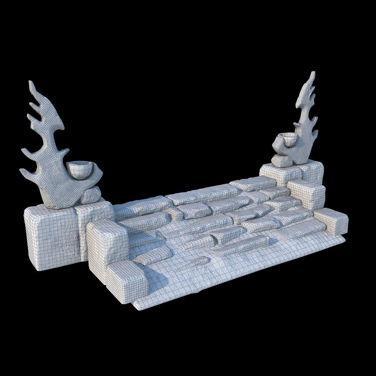 Fantasy stone stairs 3D model_4