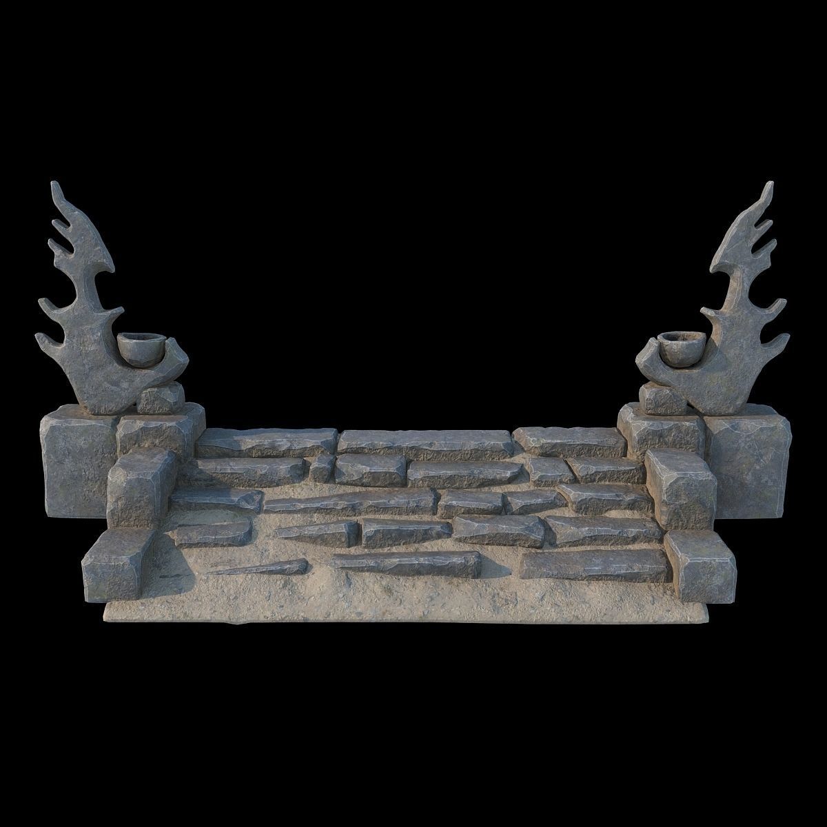 Fantasy stone stairs 3D model_7