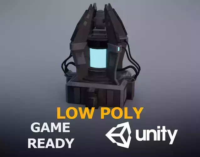 Generator futuristic lamp Low-poly 3D model