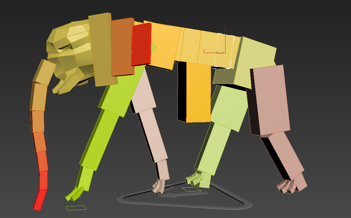 Elephant walk 3D model_2