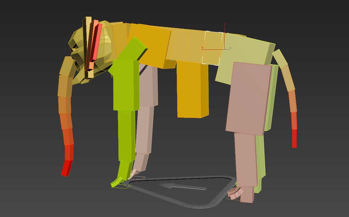 Elephant walk 3D model_1