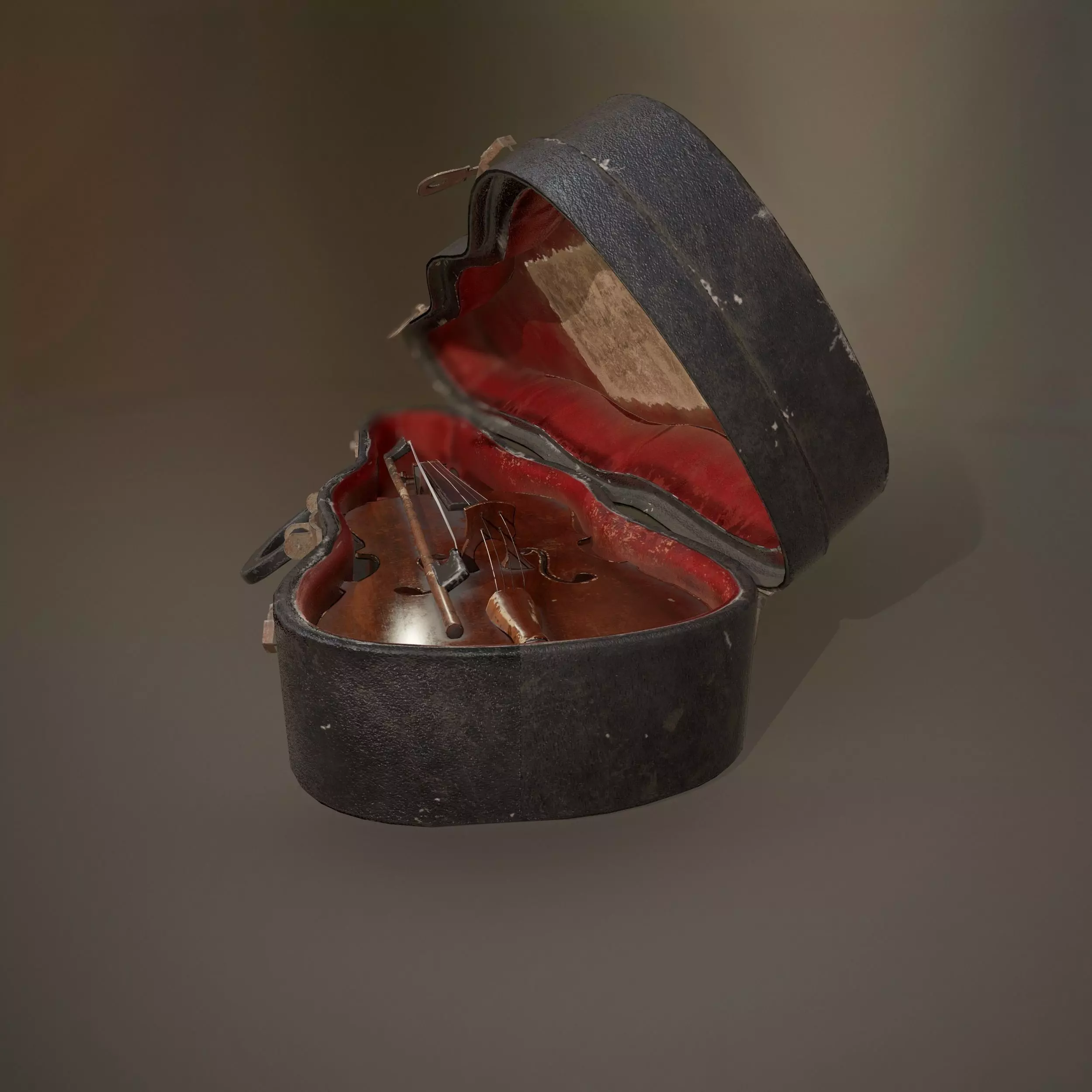 Antique Miniature Cello Low-poly 3D model_0