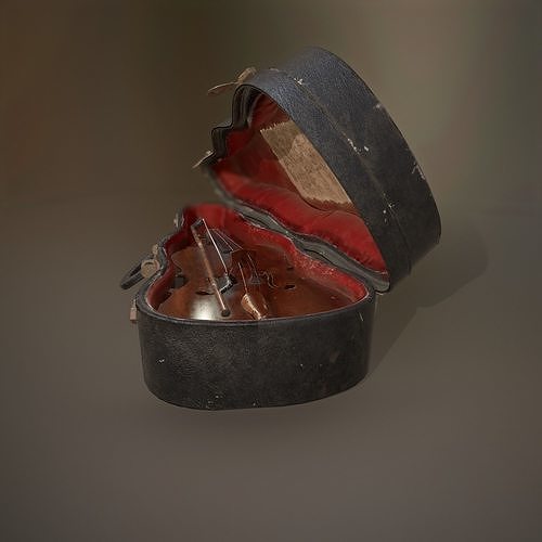 Antique Miniature Cello Low-poly 3D model