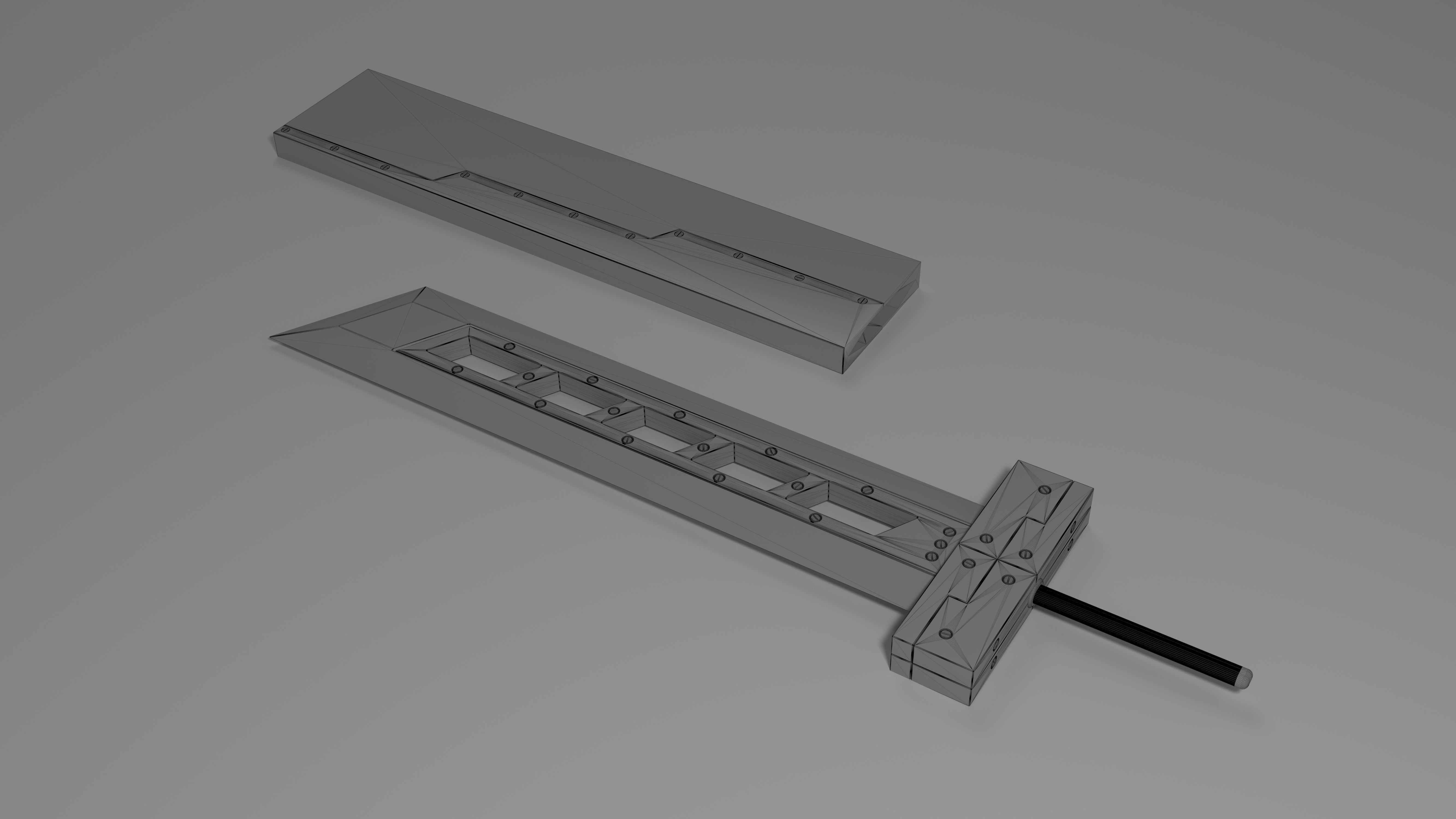 Final Fantasy Buster Sword Free 3D model_7